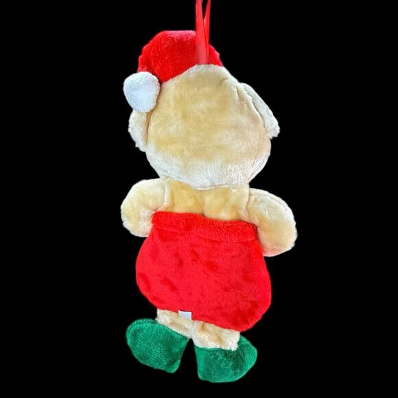 Santa's Best Rennoc Teddy Bear Christmas Plush Stocking Light Brown Overalls 20" - Picture 5 of 9